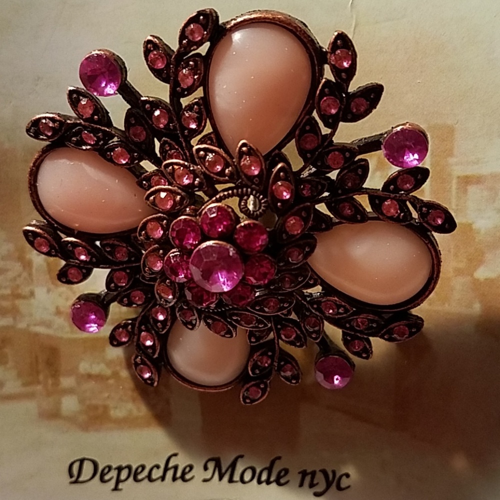Pink Faux Stones Brooch